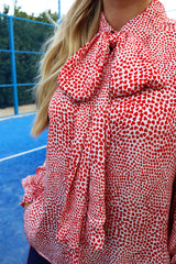 SELINA-LS-BLOUSE - RED HEARTS