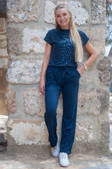 ALMA-WIDE-PANTS - DUSTY NAVY