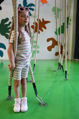 NATALIA-SHORTS-KIDS - MULTI WHITE STRIPE