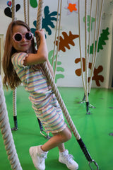 NATALIA-SHORTS-KIDS - MULTI WHITE STRIPE