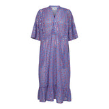 KAROLINE DRESS - BLUE PINK GOLD FLOWER