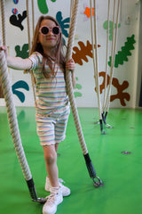 NATALIA-SHORTS-KIDS - MULTI WHITE STRIPE