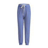 ALMA-PANTS - STRIPE IVORY COBOLT
