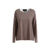 ALMA-LS-TOP - BROWN STRIPE