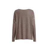 ALMA-LS-TOP - BROWN STRIPE