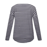 ALMA-LS-TOP - BLACK CREME STRIPE