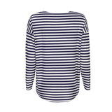 ALMA-LS-TOP - BLUE CREME STRIPE