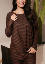 ALMA-LS-TOP - ESPRESSO STRIPE