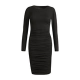 ALMA-LONG-DRESS - BLACK BLACK SIMILI