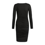 ALMA-LONG-DRESS - BLACK BLACK SIMILI