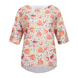 ALMA-TSHIRT - CREAMY PEACH FLOWER