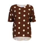 ALMA-TSHIRT - BROWN CREME DOT