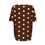 ALMA-TSHIRT - BROWN CREME DOT