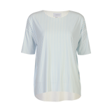 ALMA-TSHIRT - L. BLUE CREME SMALL STRIPE