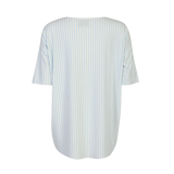 ALMA-TSHIRT - L. BLUE CREME SMALL STRIPE