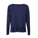 ALMA LS FRILL T-SHIRT - NAVY LALA