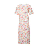 ALMA-TSHIRT-DRESS - CREAMY PEACH FLOWER