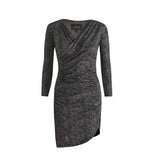 ALMA-LS-WRAP-DRESS - BLACK GREY LACE