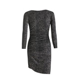 ALMA-LS-WRAP-DRESS - BLACK GREY LACE