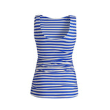 ALMA-TURN-TOP - STRIPE IVORY COBOLT