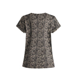ALMA-U-TSHIRT - MOCCA BROWN LACE