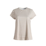 ALMA-U-TSHIRT - SAND IVORY STRIPE