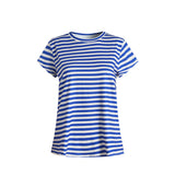 ALMA-U-TSHIRT - STRIPE IVORY COBOLT