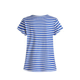 ALMA-U-TSHIRT - STRIPE IVORY COBOLT