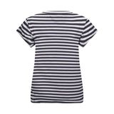 ALMA-U-TSHIRT - BLACK CREME STRIPE