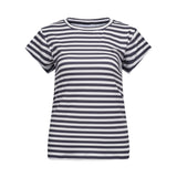 ALMA-U-TSHIRT - BLACK CREME STRIPE