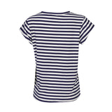 ALMA-U-TSHIRT - BLUE CREME STRIPE