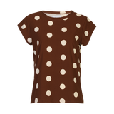 ALMA-U-TSHIRT - BROWN CREME DOT