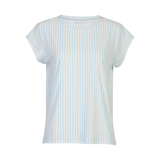 ALMA-U-TSHIRT - L. BLUE CREME SMALL STRIPE