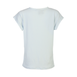 ALMA-U-TSHIRT - L. BLUE CREME SMALL STRIPE