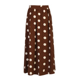 ALMA-LOOSE-SKIRT - BROWN CREME DOT