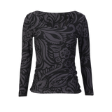 ALMA-LS-TURN-TOP - DARK GREY BLACK TIA