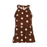 ALMA-ANNI-TOP - BROWN CREME DOT