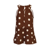 ALMA-ANNI-TOP - BROWN CREME DOT