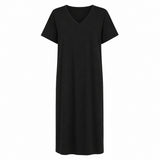ALMA-VNECK-TSHIRT-DRESS - BLACK