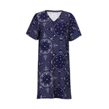 ALMA-VNECK-TSHIRT-DRESS - BLUE SCARF