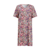 ALMA-VNECK-TSHIRT-DRESS - PINK PAISLEY
