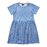 ALMA-SS-BABYDOLL-DRESS (KIDS) - BLUE ROSA FLOWERS