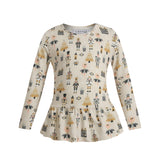 ALMA-LS-FRILL-TSHIRT (KIDS) - NUTCRACKER CREAM