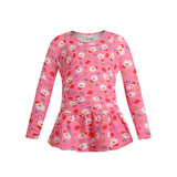 ALMA-LS-FRILL-TSHIRT (KIDS) - SANTA PINK