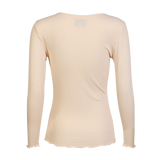 NATALIA LS ROUND NECK BLOUSE - IVORY