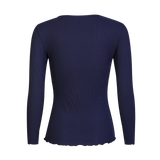 NATALIA LS ROUND NECK BLOUSE - MIDNIGTTH NAVY