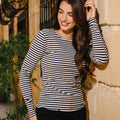 NAVY GREY MEL. STRIPE