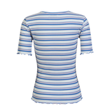 NATALIA-SS-BLOUSE - BLUE WHITE ROSE STRIPE