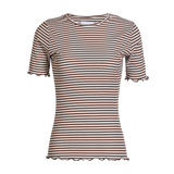 NATALIA-SS-BLOUSE - BROWN CREME STRIPE