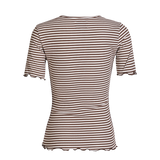 NATALIA-SS-BLOUSE - BROWN CREME STRIPE